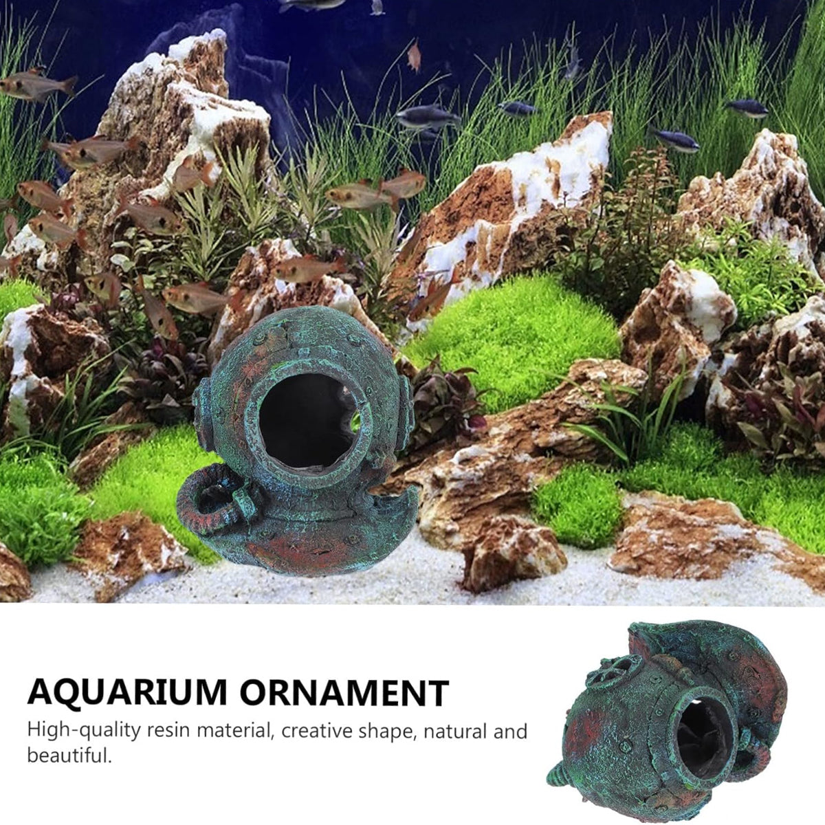 Resin Diving Helmet Aquarium Ornament