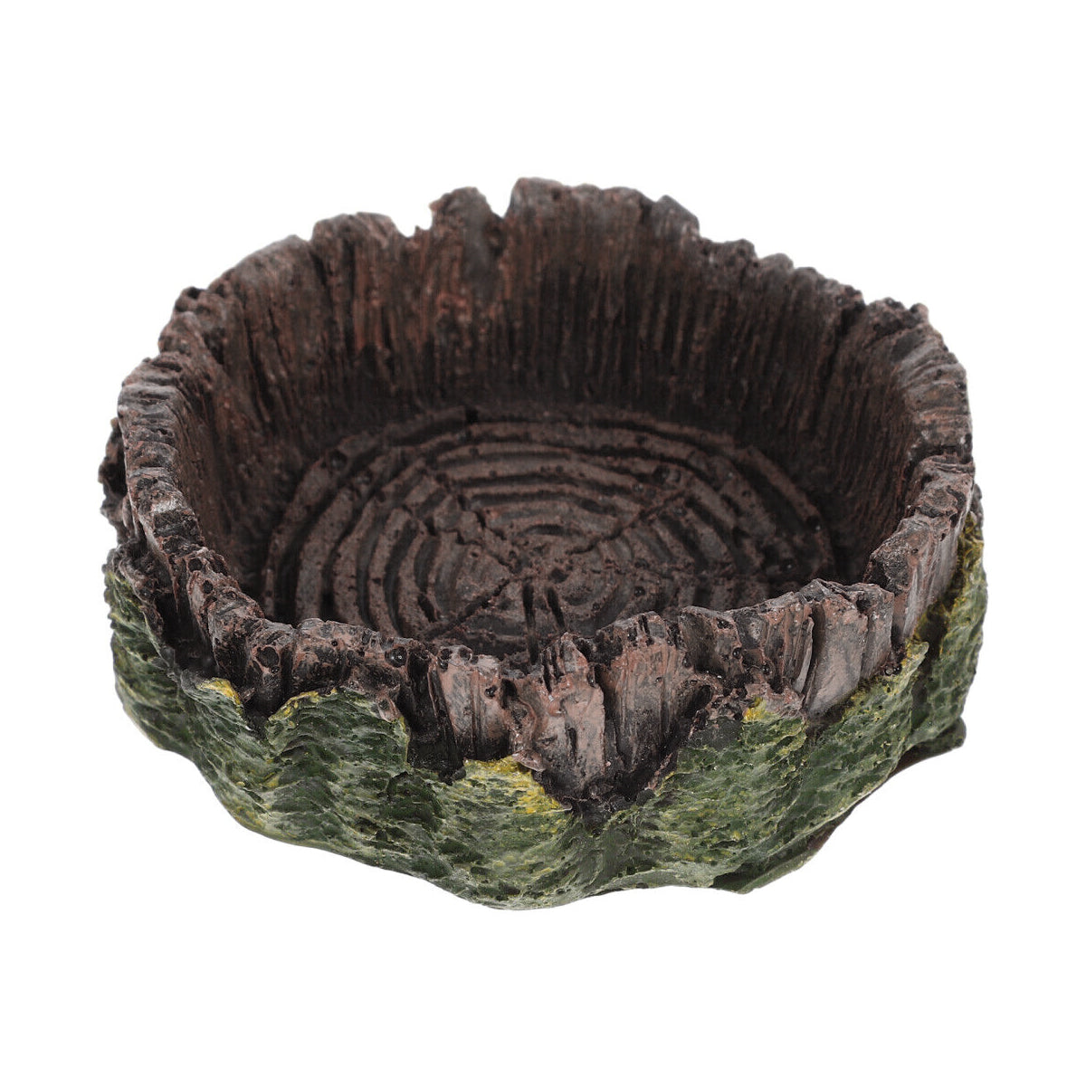 Resin Reptile Drinking Basin Wood Grain Water & Food Dish