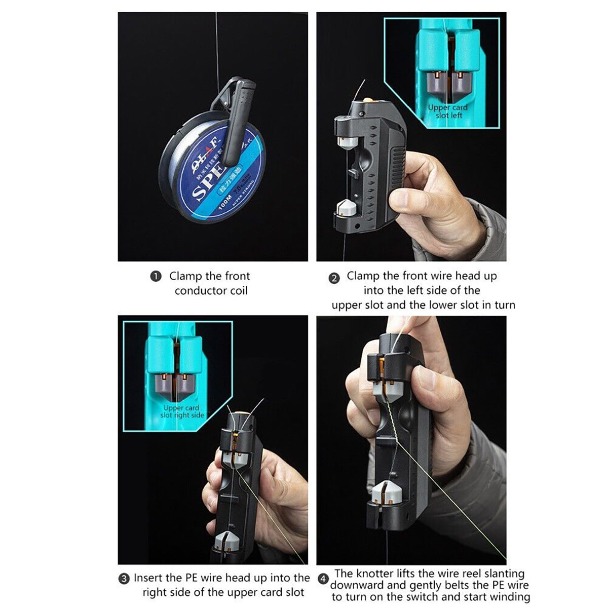 Electric Fishing Knot Tying Tool Battery Subline Knotter