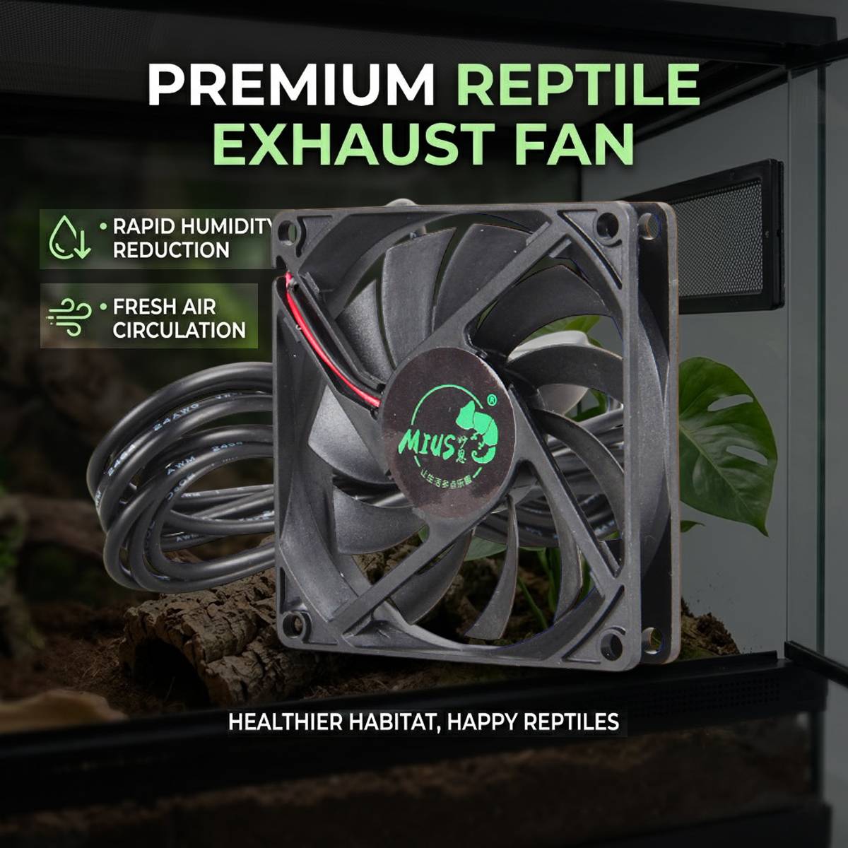 MIUS Reptile Exhaust Fan Quiet Ventilation Fan For Terrarium