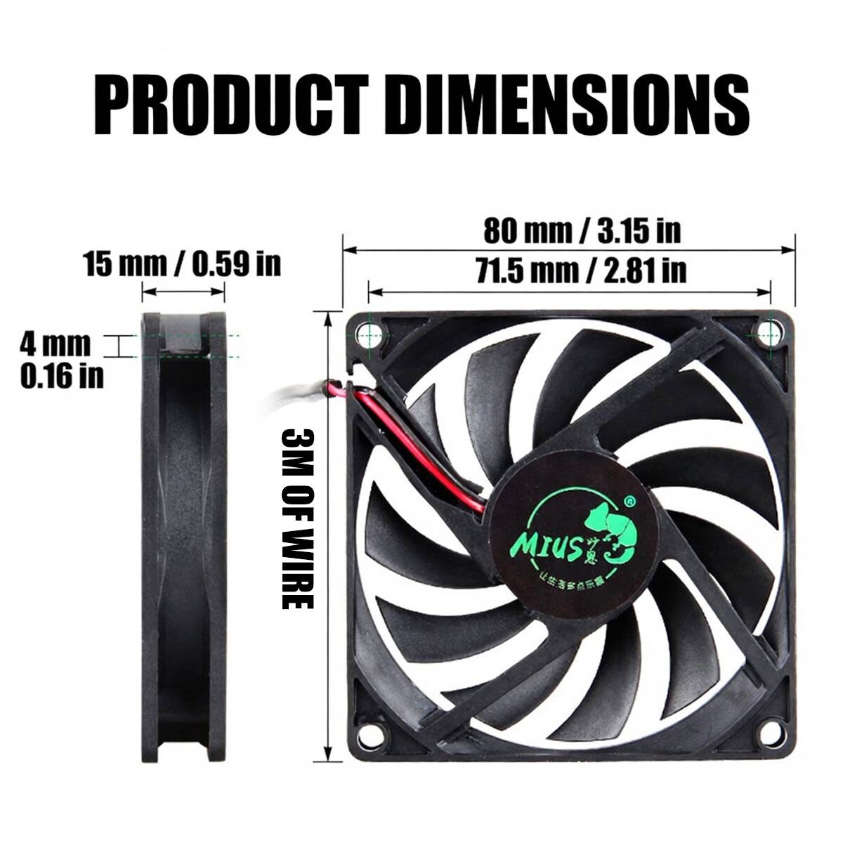 MIUS Reptile Exhaust Fan Quiet Ventilation Fan For Terrarium