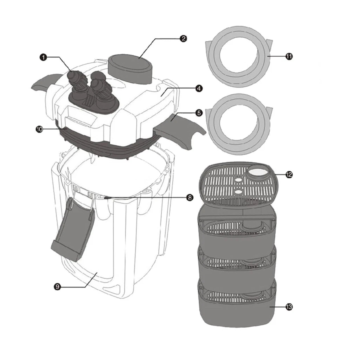 Aquarium External Filter 1000L/h Canister Filtration System