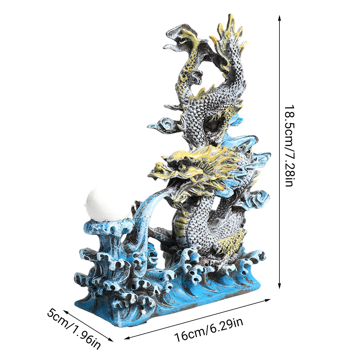 Resin Oriental Dragon Aquarium Decoration