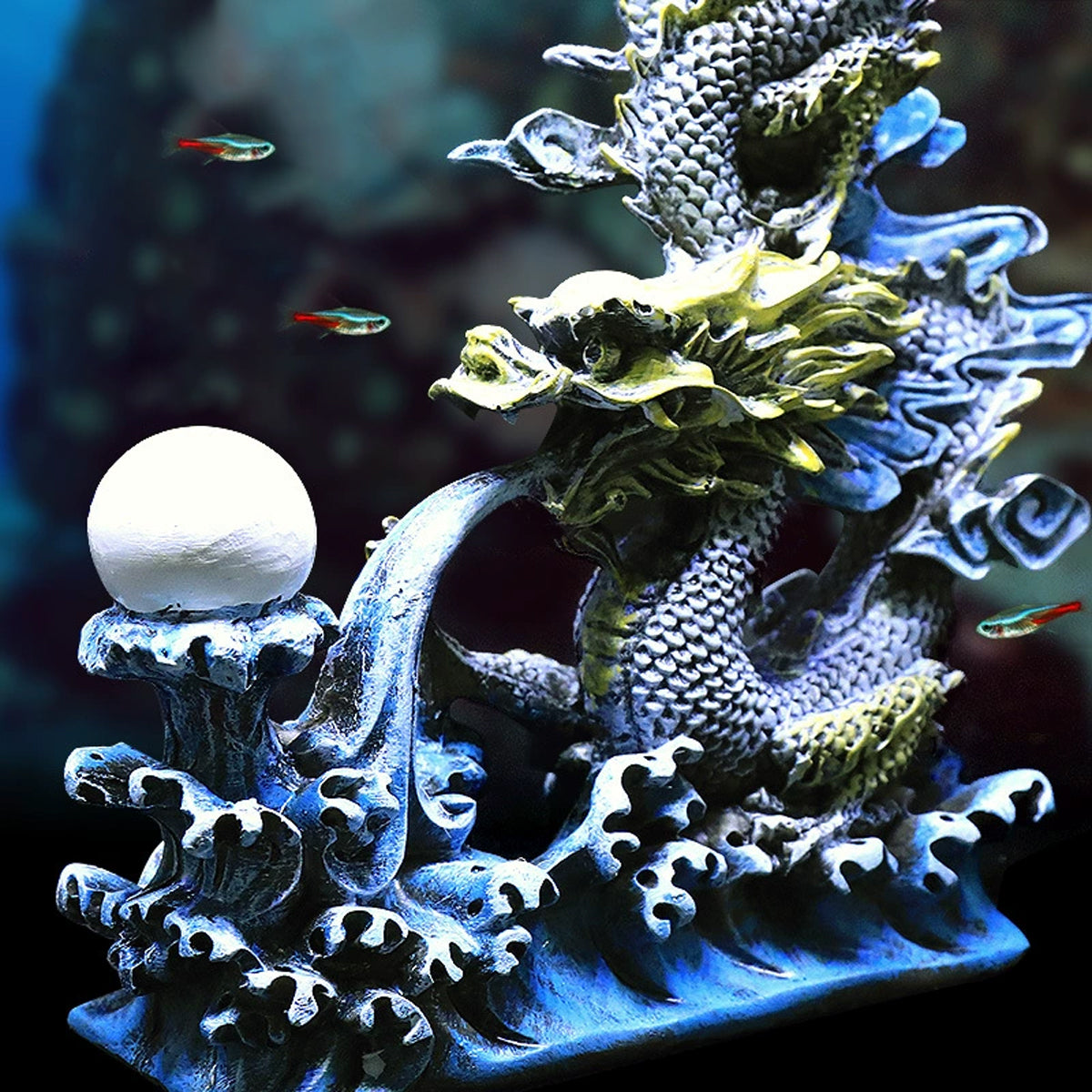Resin Oriental Dragon Aquarium Decoration