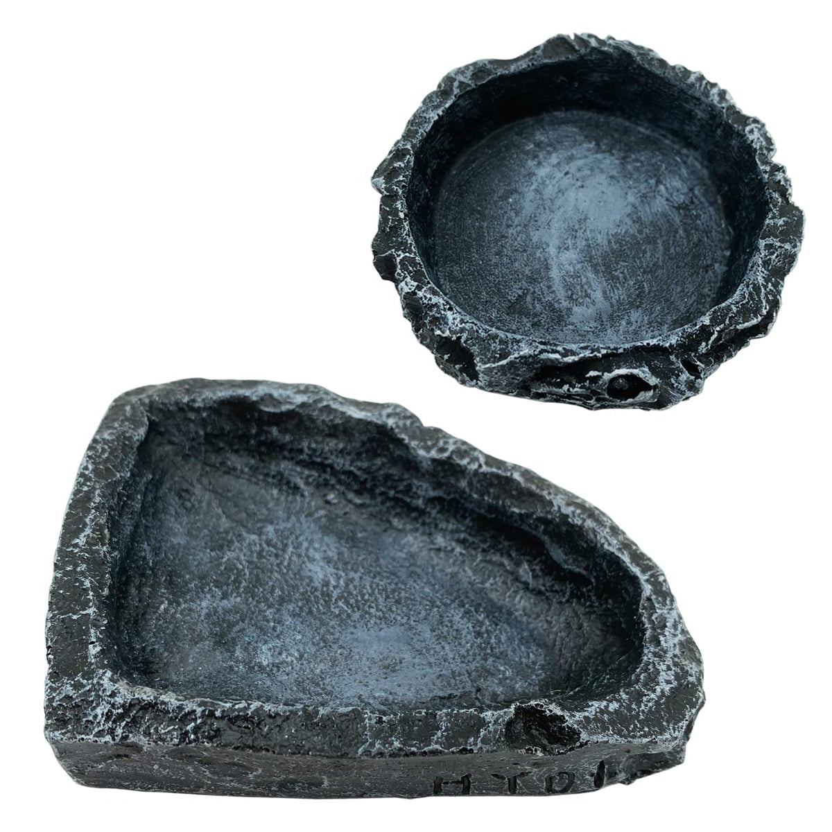 2 Pack Resin Reptile Feeding Dish Set