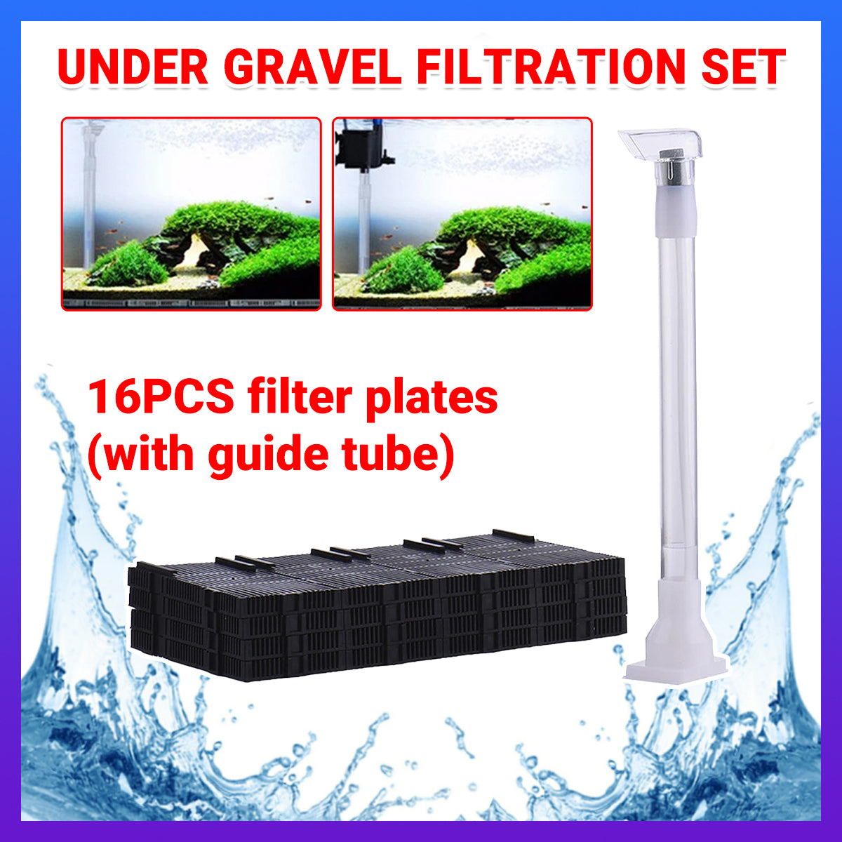 16PCS Under Gravel Filter System for Aquariums