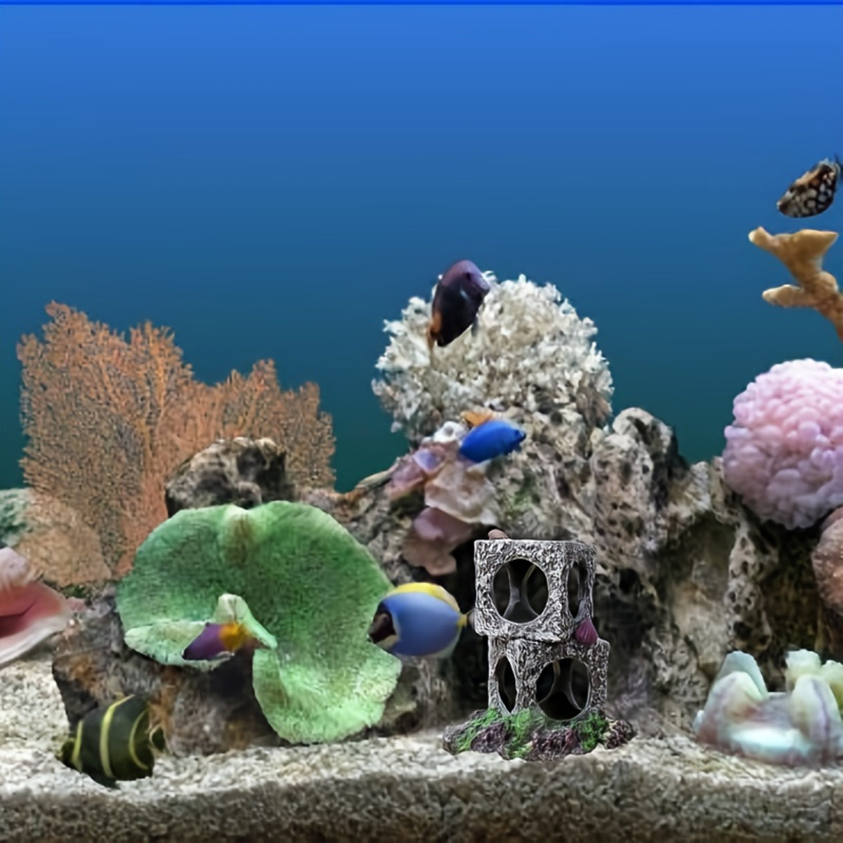 Resin Aquarium Cave Shelter With Cubes