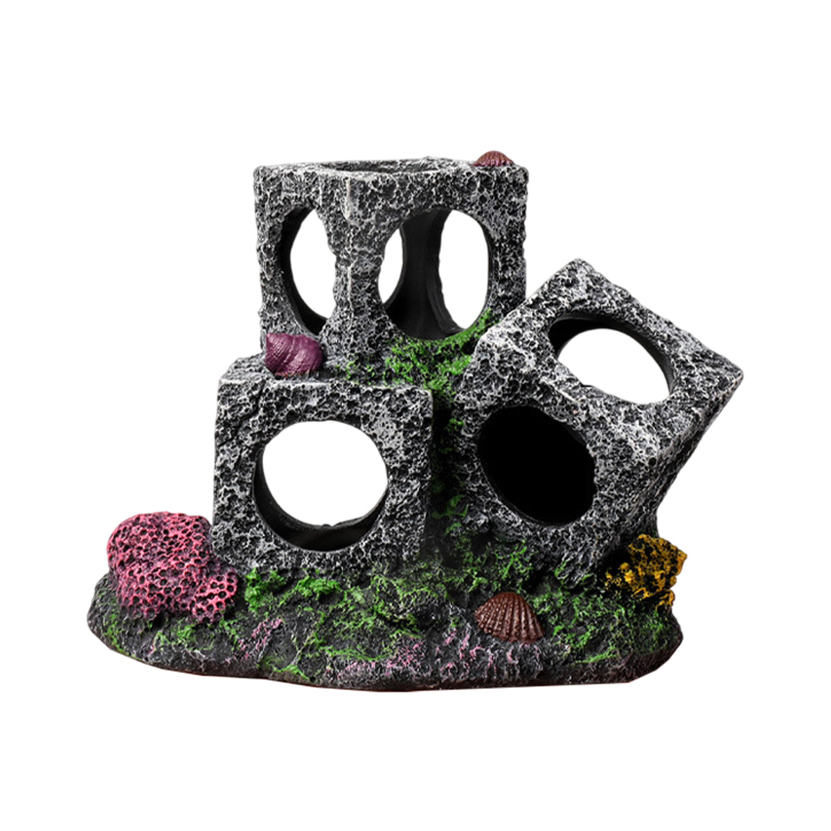 Resin Aquarium Cave Shelter With Cubes