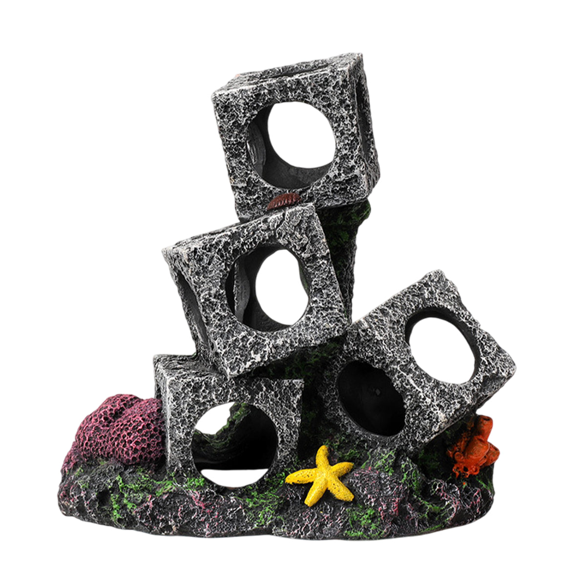 Resin Aquarium Cave Shelter With Cubes