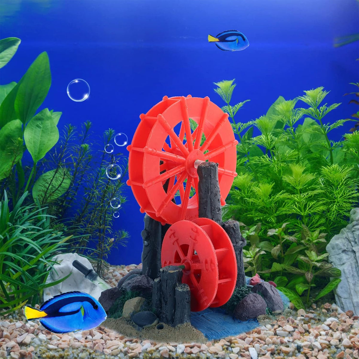 Aquarium Windmill Decoration Resin Gear Wheel Ornament