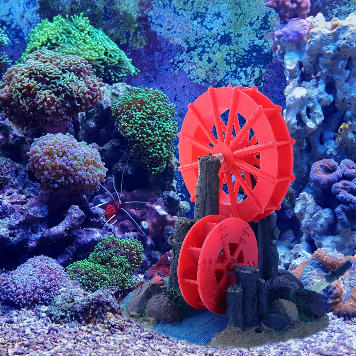 Aquarium Windmill Decoration Resin Gear Wheel Ornament