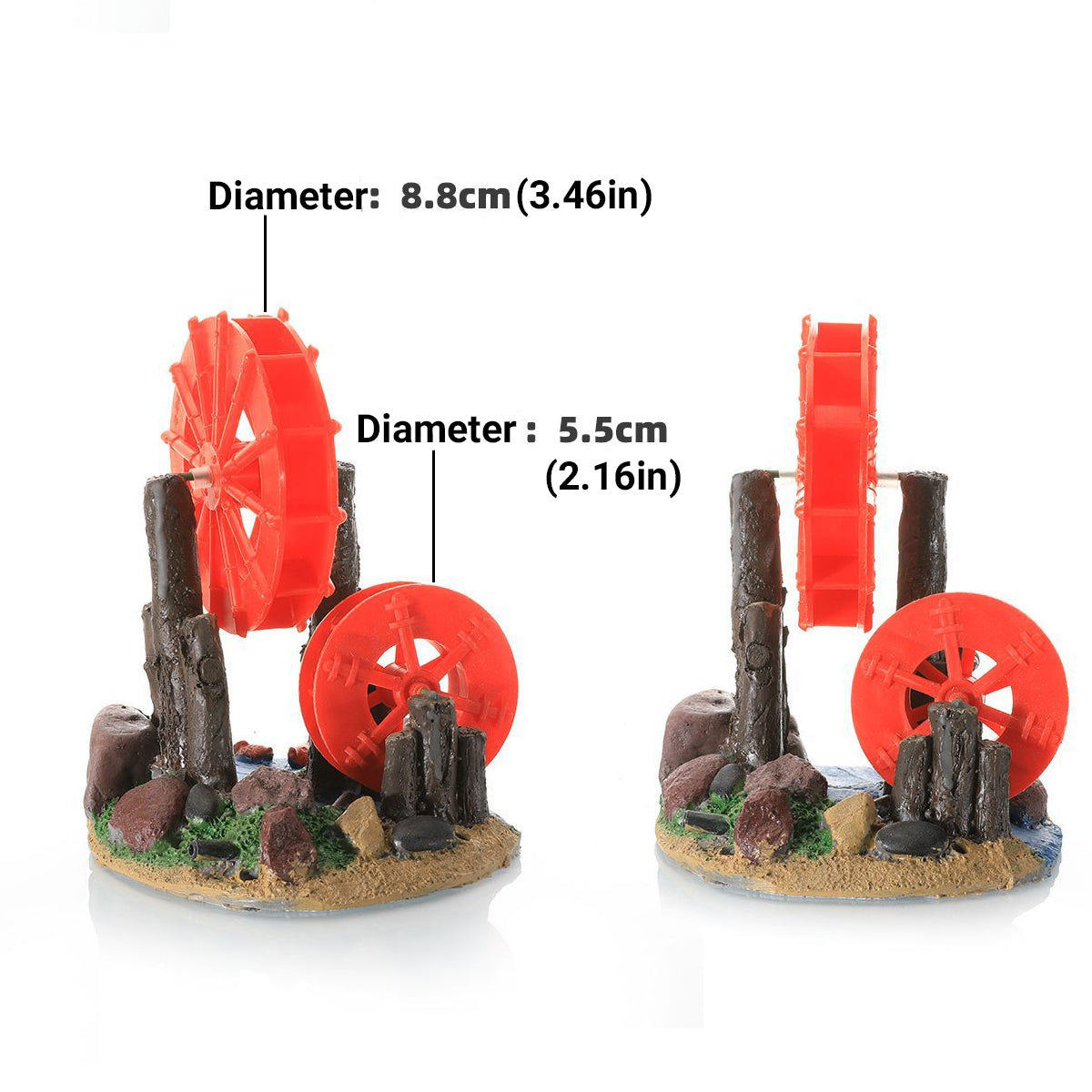Aquarium Windmill Decoration Resin Gear Wheel Ornament