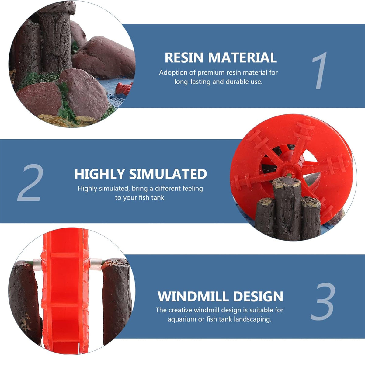 Aquarium Windmill Decoration Resin Gear Wheel Ornament