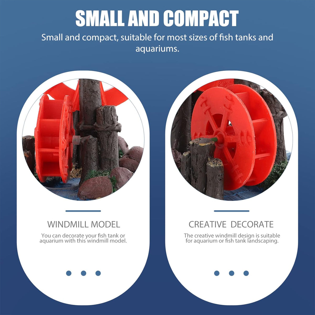 Aquarium Windmill Decoration Resin Gear Wheel Ornament