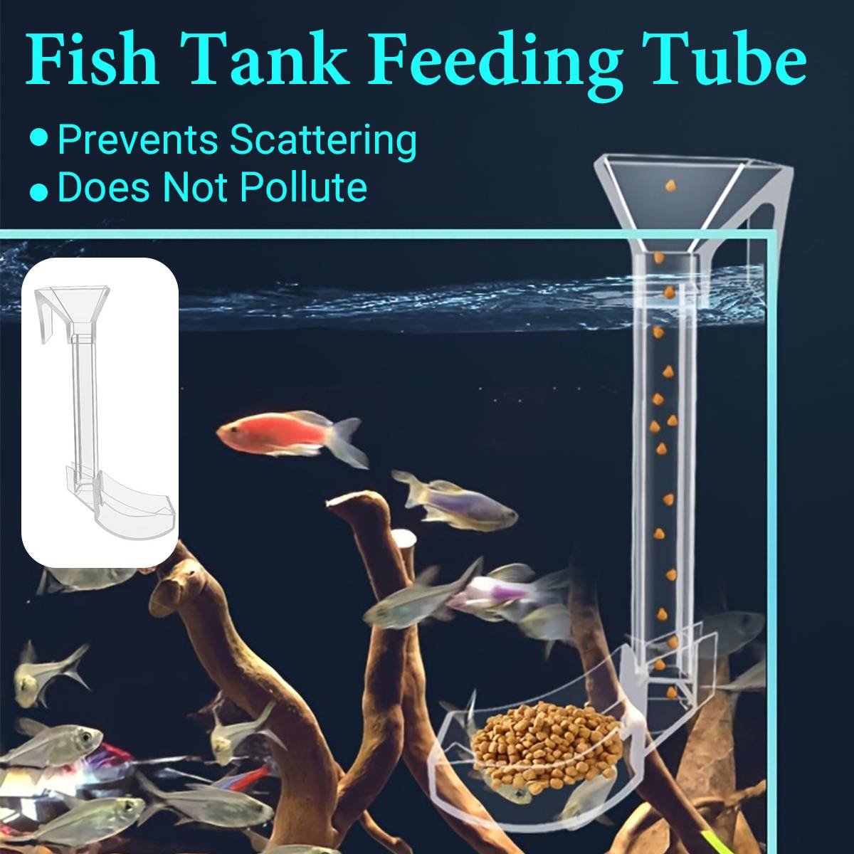 17cm aquarium feeding tube and ring for shrimp