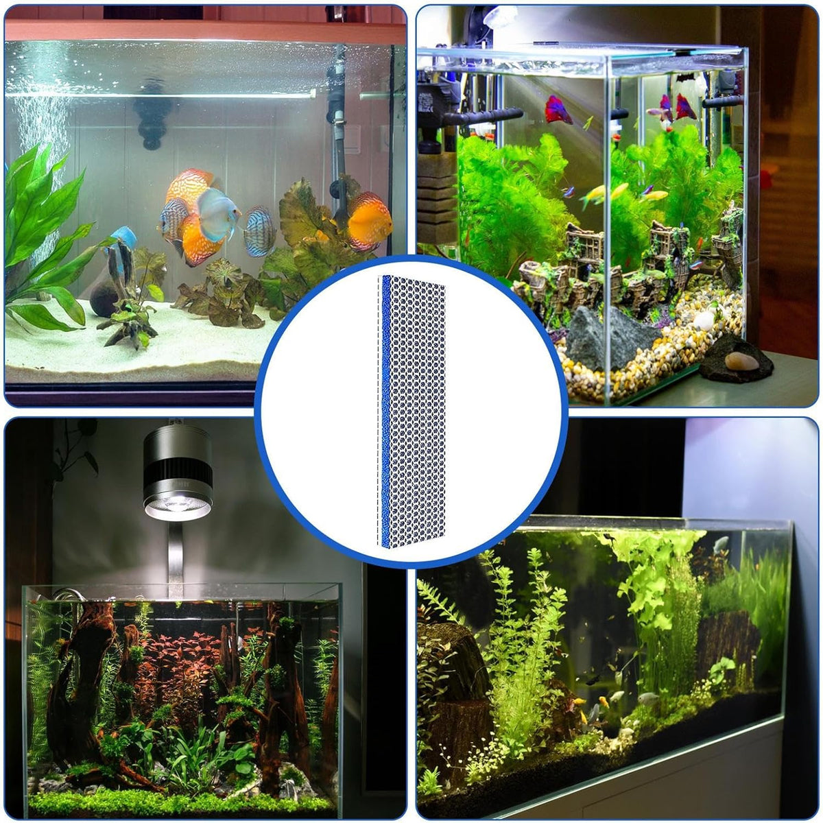 2PCS Aquarium Filter Pad Cut To Fit 8-Layer Foam
