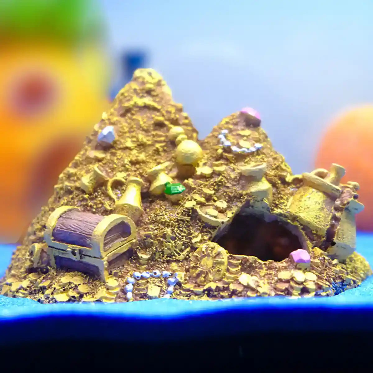 Gold Mountain Aquarium Ornament Treasure Cave Decoration