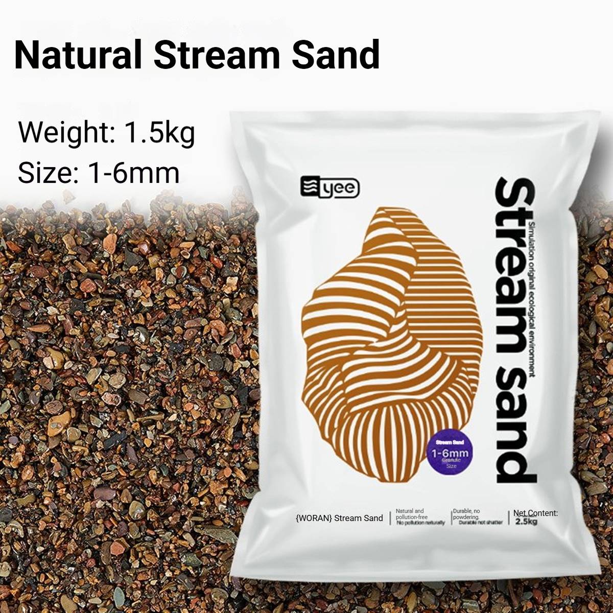 Yee Natural Stream Sand for Aquarium Substrate