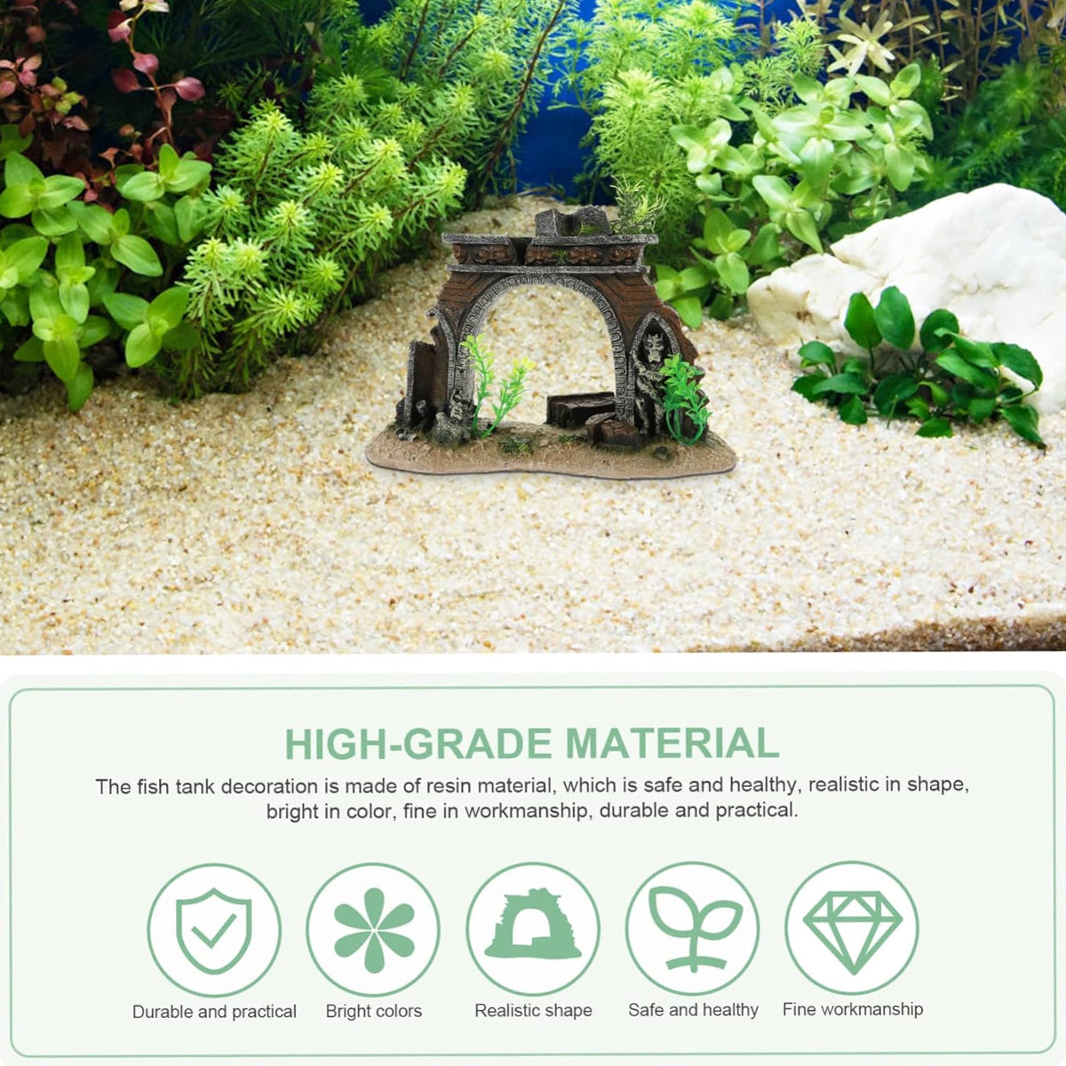 Aquarium Castle Archway Decoration Resin Fish Tank Ornament