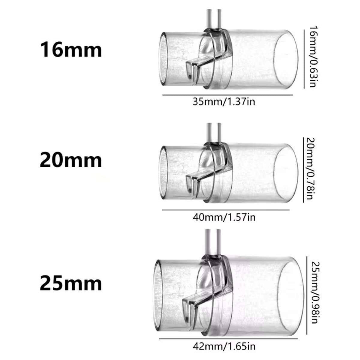 Duckbill aquarium filter outlet with 16mm, 20mm and 25mm options – product view 3