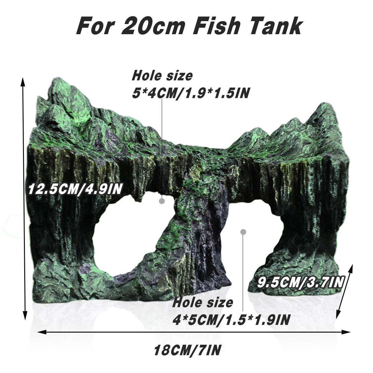 Resin Aquarium Ornament Natural Decorative Rock With Moss For Fish Tanks