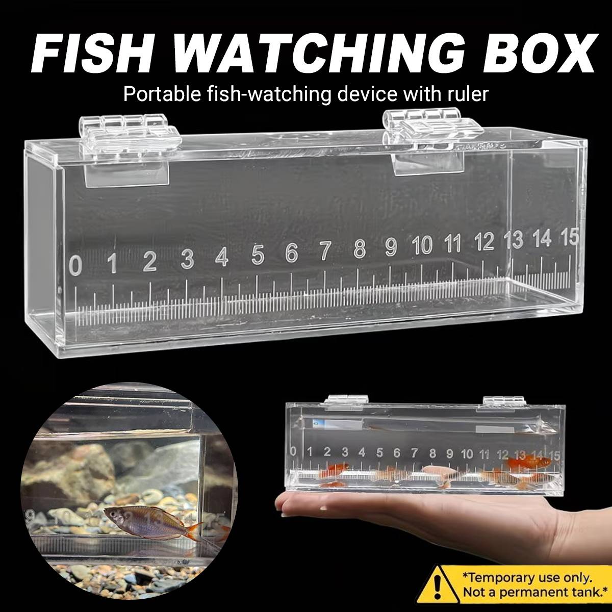 Fish Watching Box Acrylic Measuring Tank with Ruler