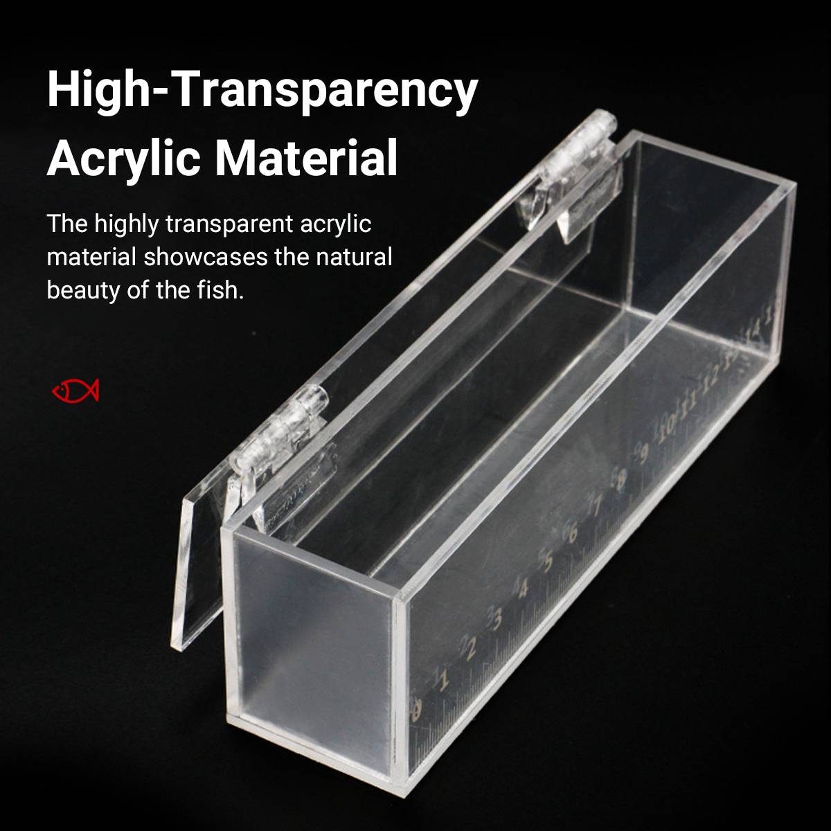 Fish Watching Box Acrylic Measuring Tank with Ruler