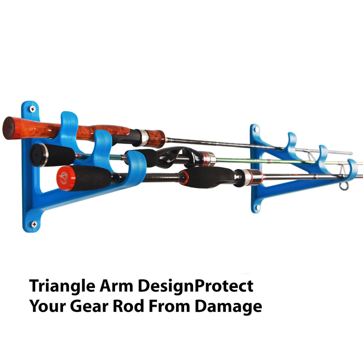 Fishing Rod Holder Wall Mount 3-Position Rod Rack