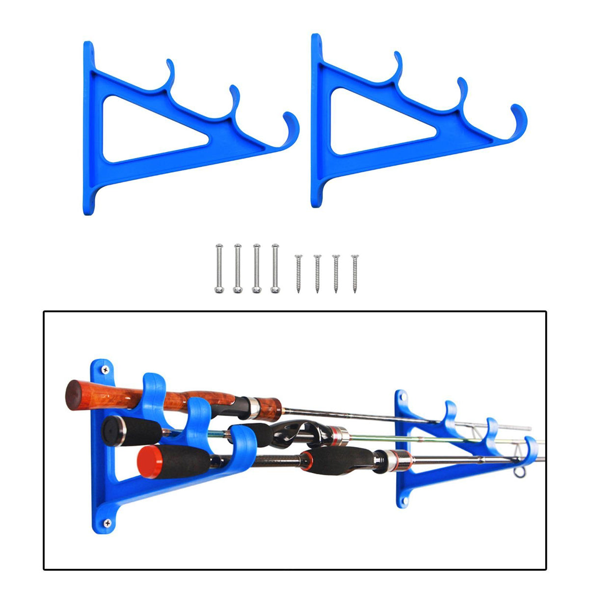 Fishing Rod Holder Wall Mount 3-Position Rod Rack