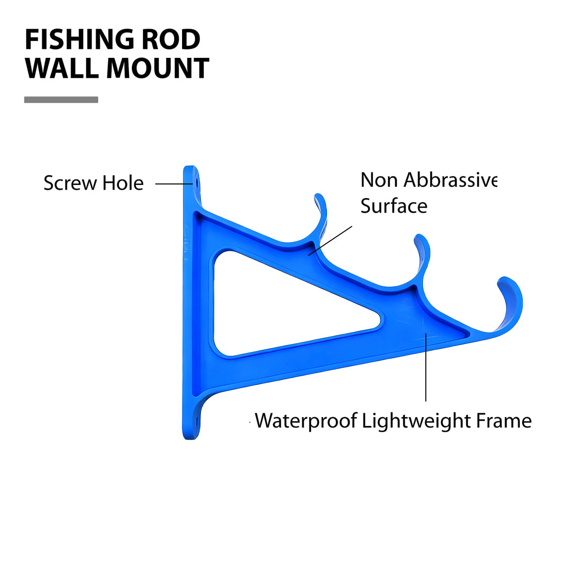 Fishing Rod Holder Wall Mount 3-Position Rod Rack