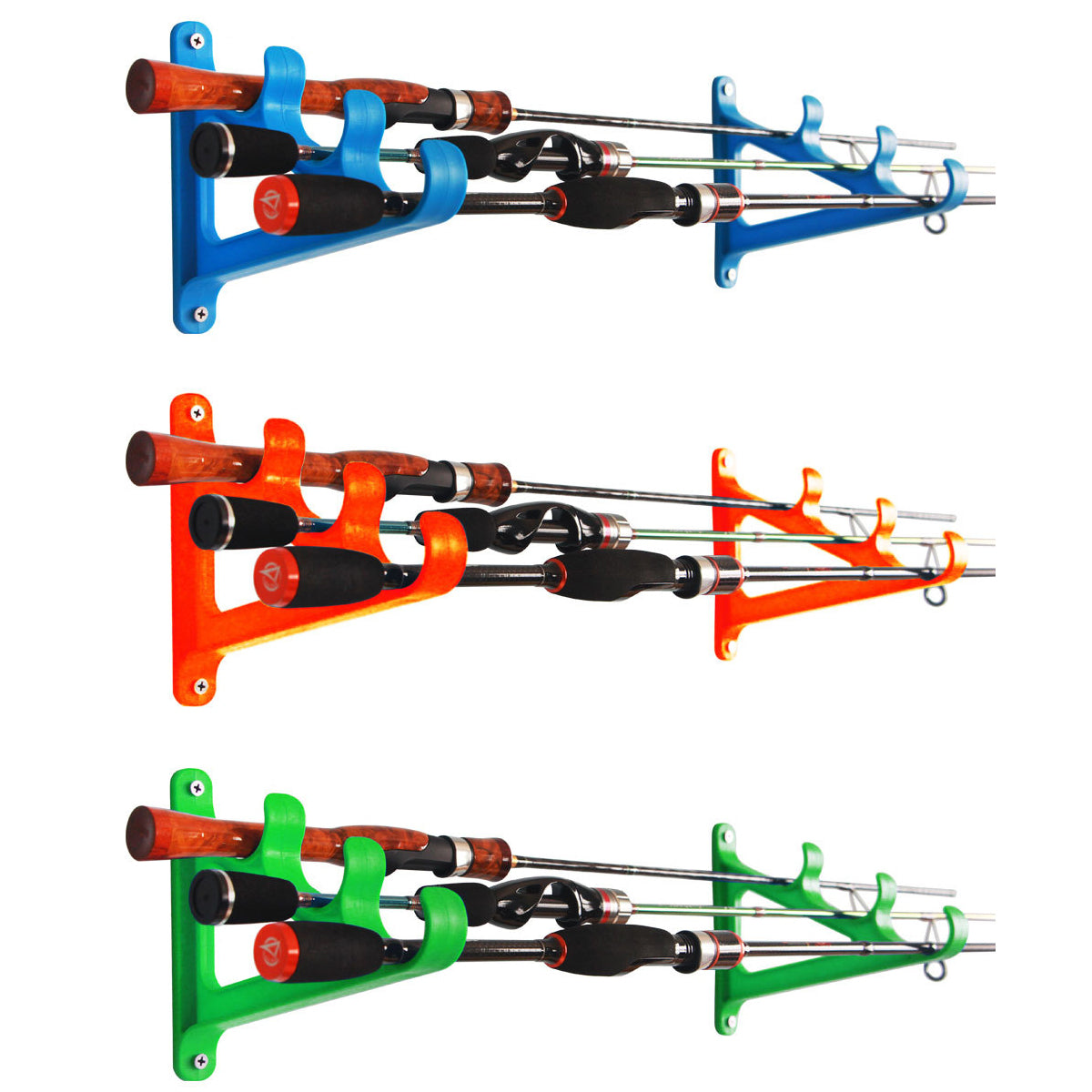 Fishing Rod Holder Wall Mount 3-Position Rod Rack