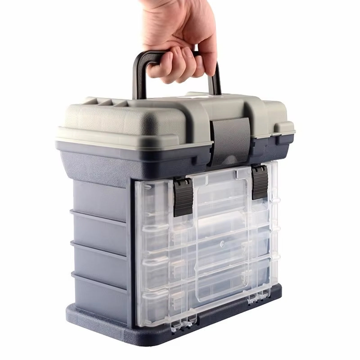 4-Tray Fishing Tackle Box with Handle Portable Gear Organizer