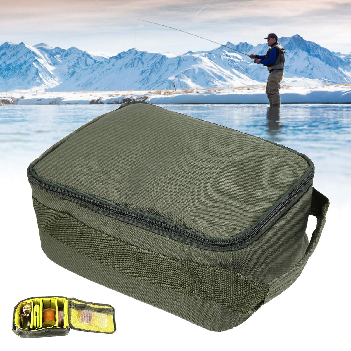Fishing Gear Bag Portable Bait Storage Tackle Organizer Fishing Line Carry Case