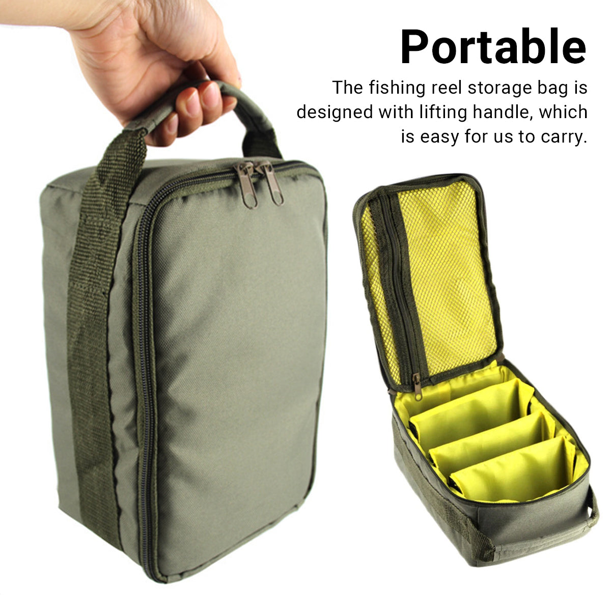 Fishing Gear Bag Portable Bait Storage Tackle Organizer Fishing Line Carry Case