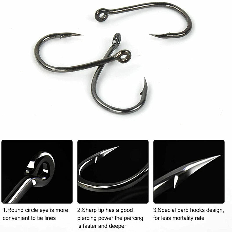 100pcs Octopus Fishing Hooks Chemically Sharpened