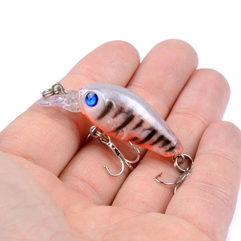 8pcs Crankbait Fishing Lures With Steel Ball & 3D Eyes
