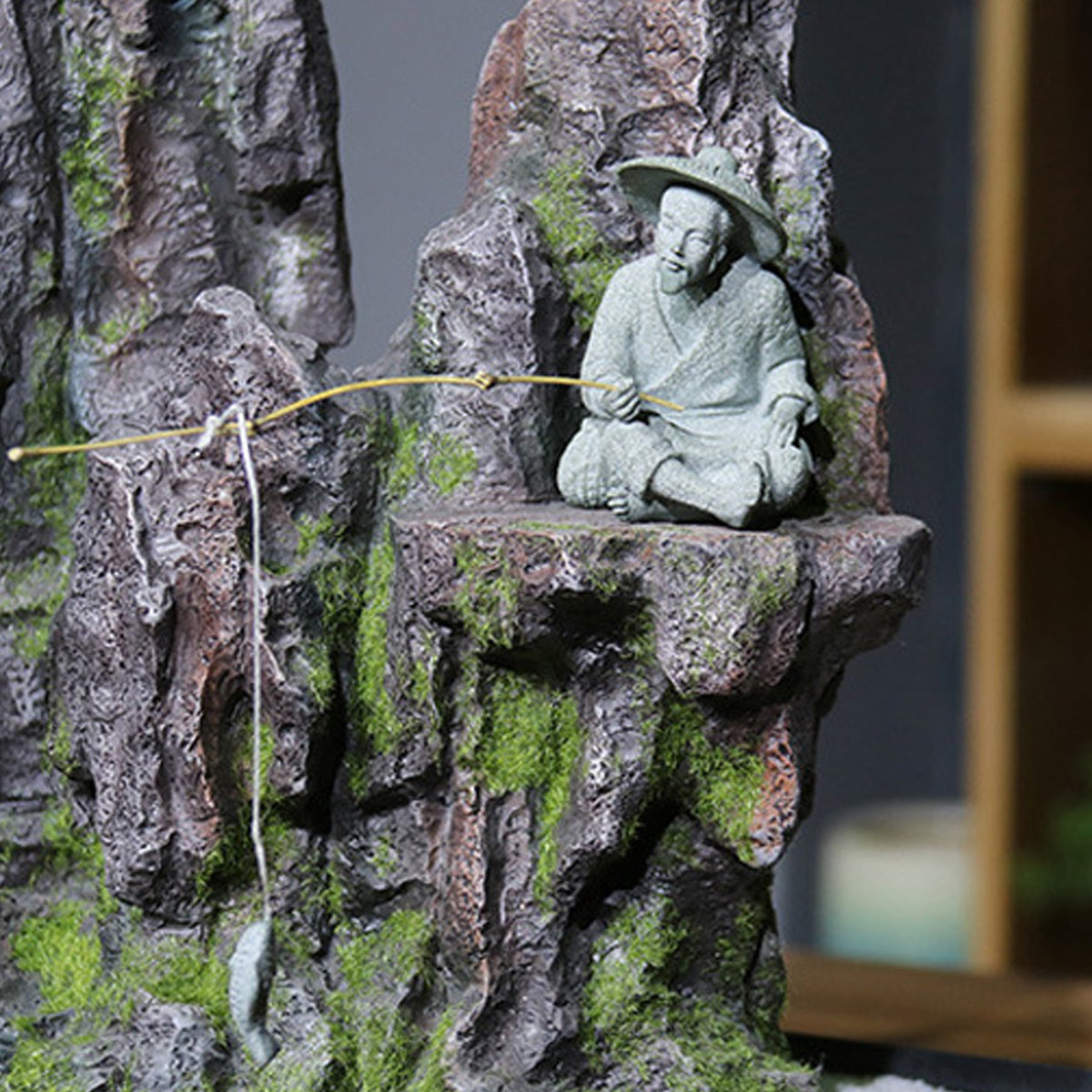 Fishing Man Ornament Statue Aesthetic Durable for Aquarium Fish Tank Decor Use