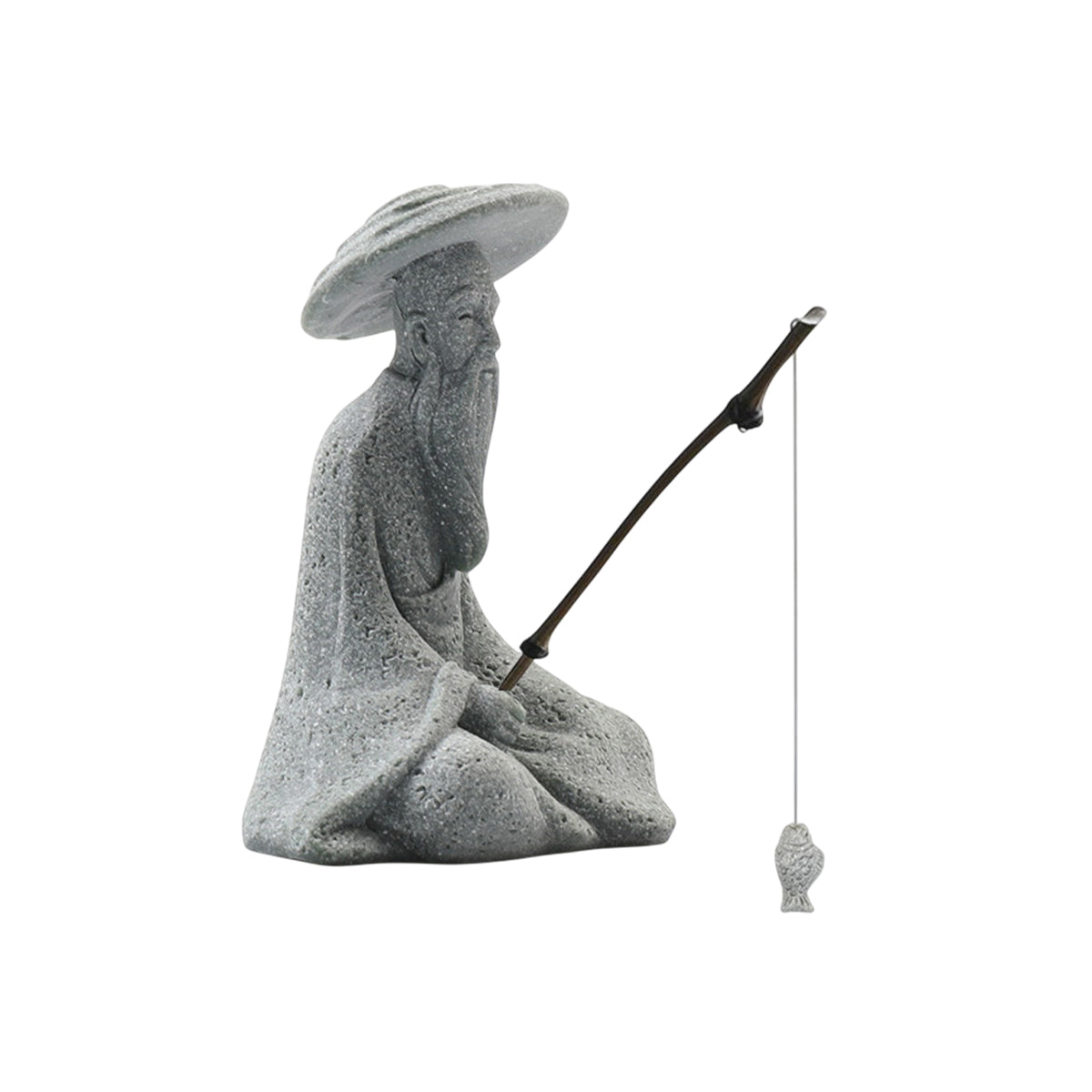 Fishing Man Ornament Statue Aesthetic Durable for Aquarium Fish Tank Decor Use