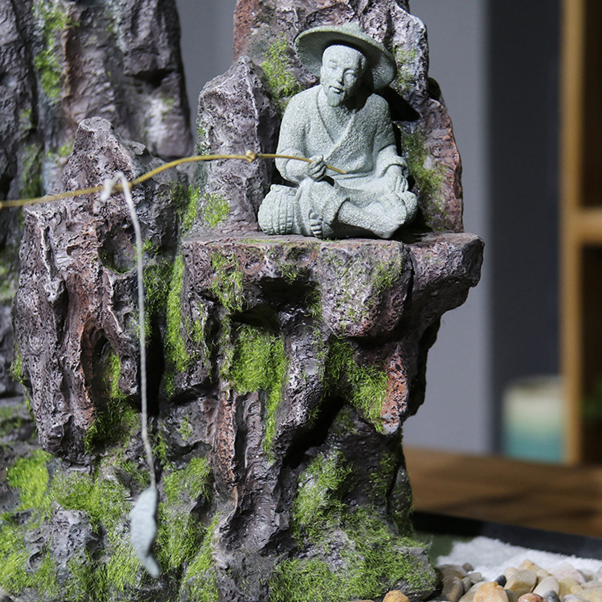 Fishing Man Ornament Statue Aesthetic Durable for Aquarium Fish Tank Decor Use