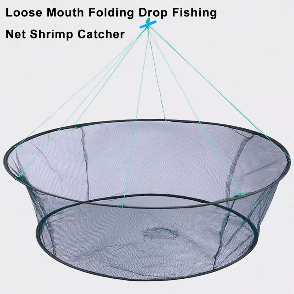 Round Folding Fishing Net Portable Nylon Crab Shrimp Trap With Bait Pocket