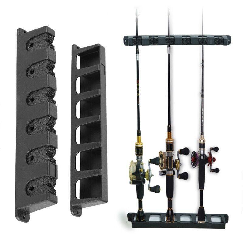 Fishing Rod Storage Rack Wall Mount Rod Holder with 6 Slots