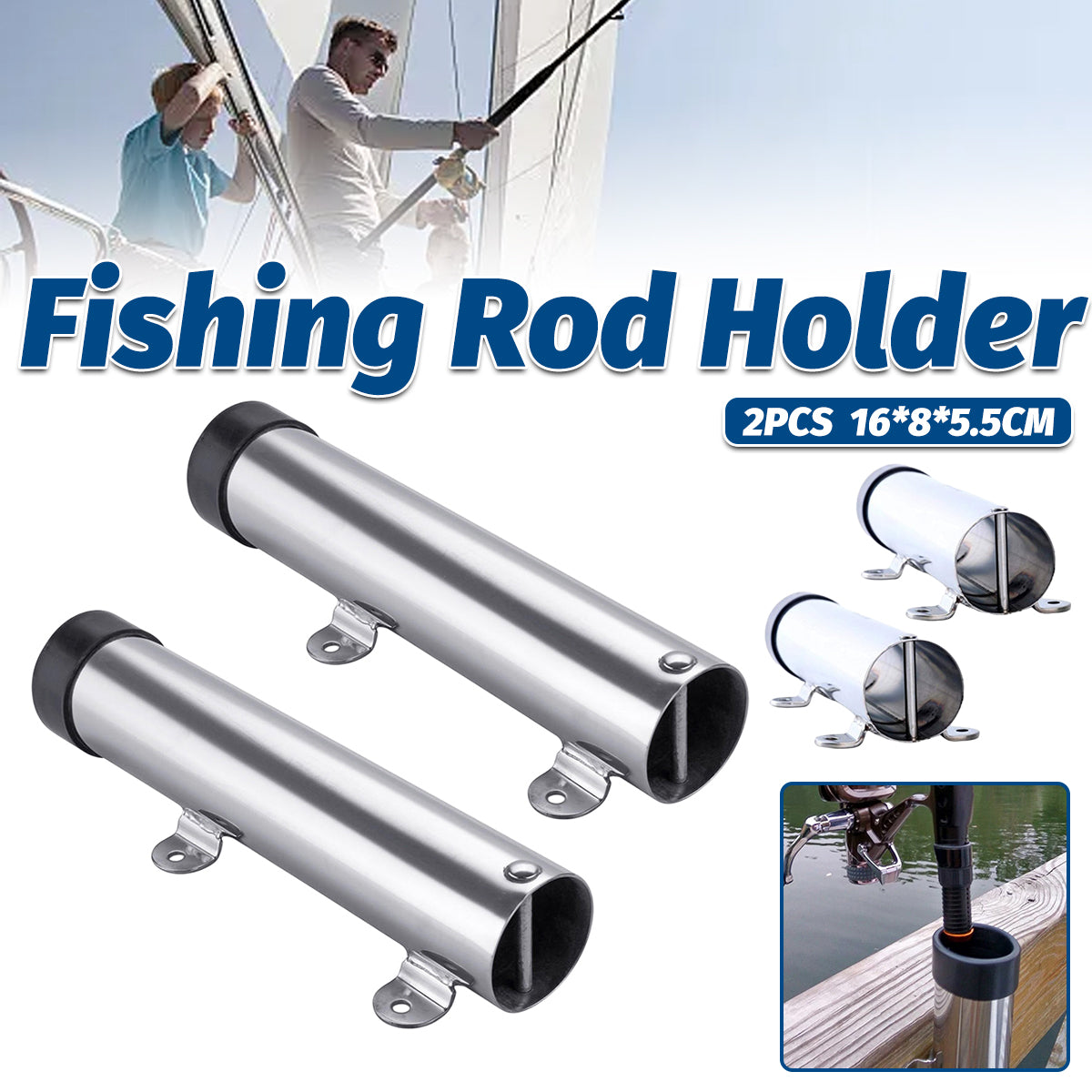 316 Stainless Steel Fishing Rod Holders With 30° Mounting Base