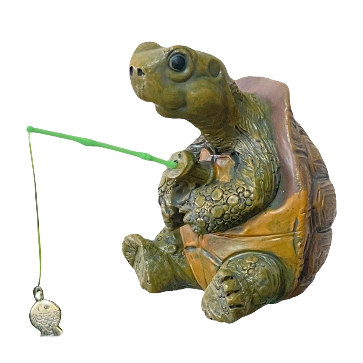 Resin Fishing Turtle Garden Ornament