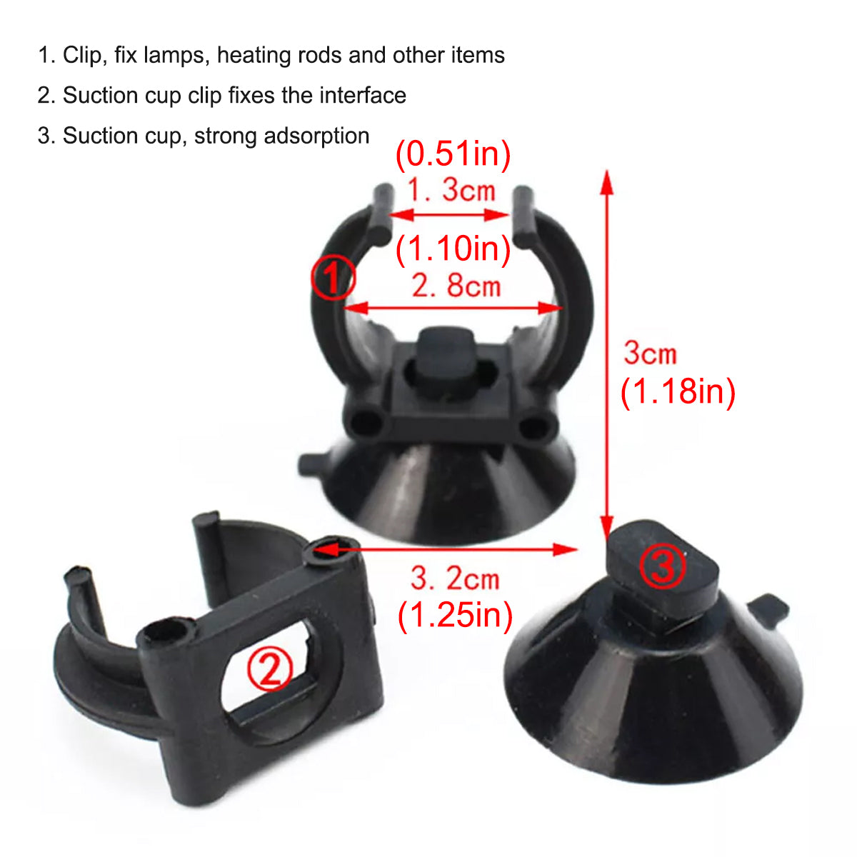 20PCS Aquarium Suction Cup Clips Heater and Tube Holders