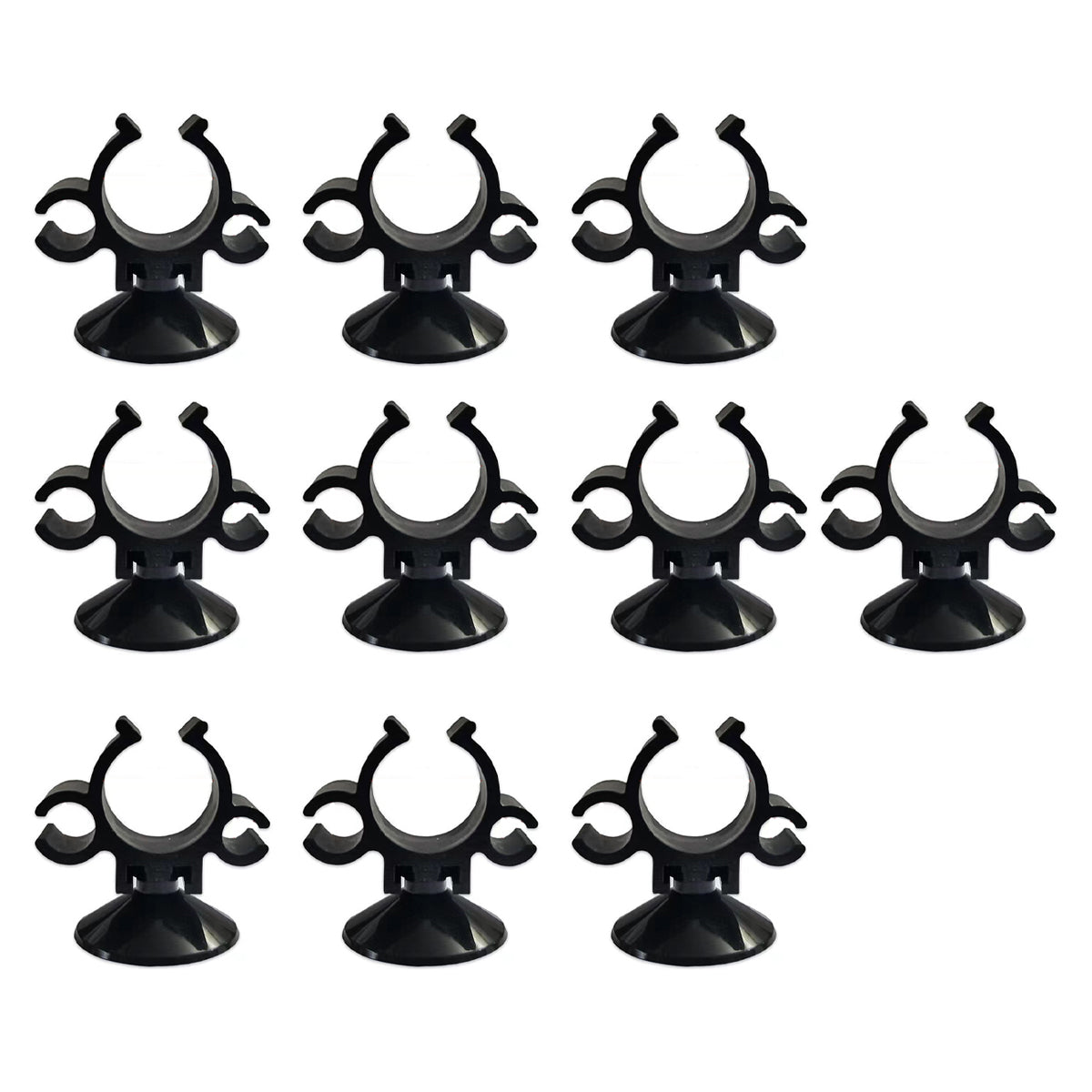 10PCS Double Buckle Aquarium Suction Cup Holders Tube Clips