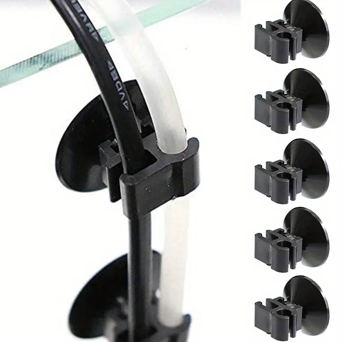 10PCS Double Buckle Aquarium Suction Cup Holders Tube Clips