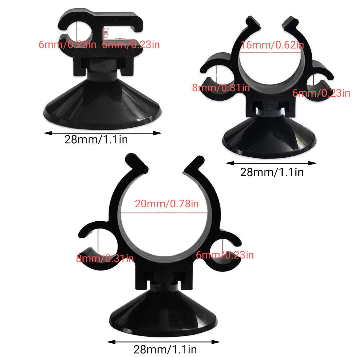 10PCS Double Buckle Aquarium Suction Cup Holders Tube Clips