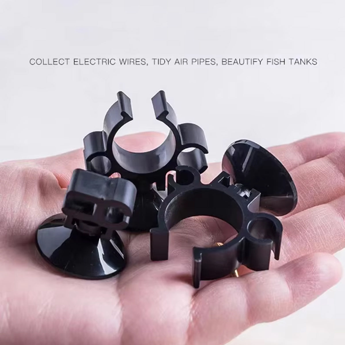 10PCS Double Buckle Aquarium Suction Cup Holders Tube Clips