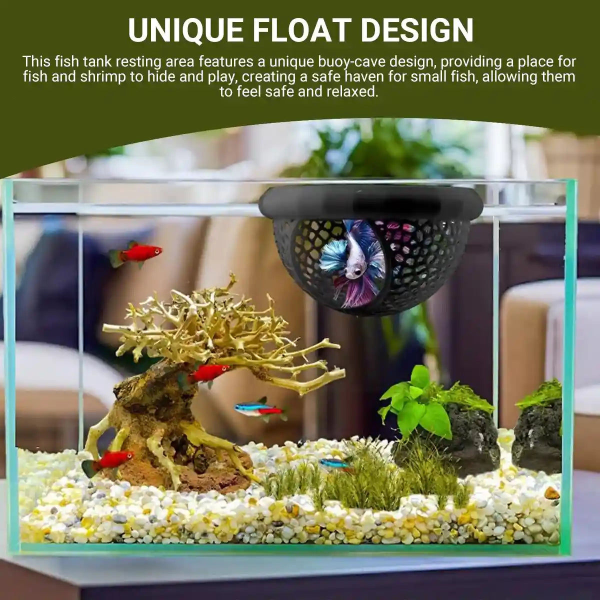 Floating Fish Lounge Resting & Hiding Area for Bettas and Small Fish