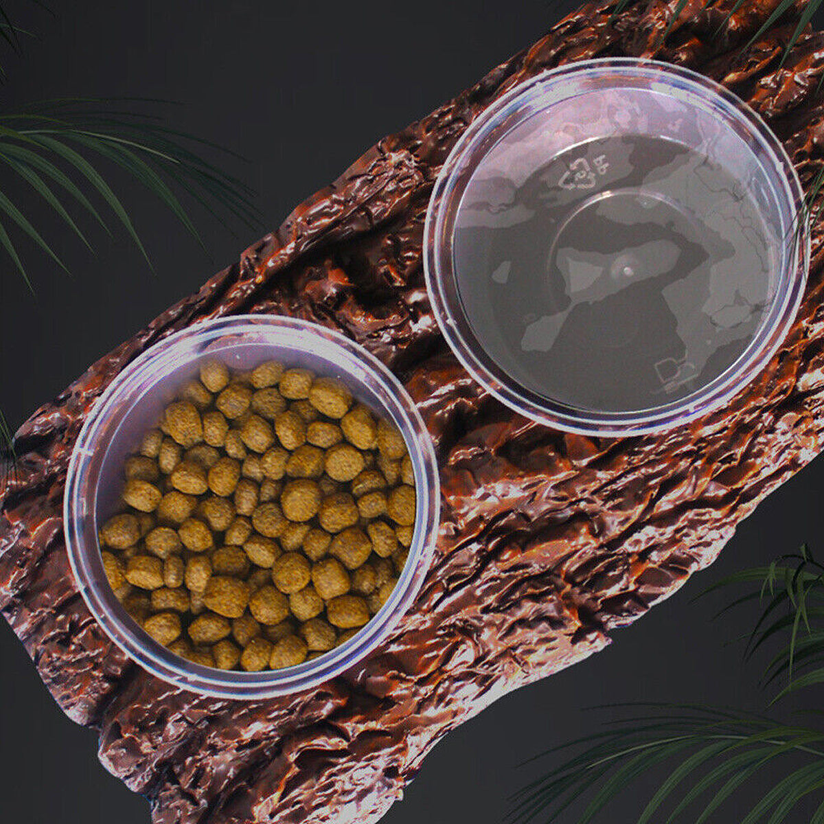 Resin Reptile Feeding Basin with Natural Rock Design